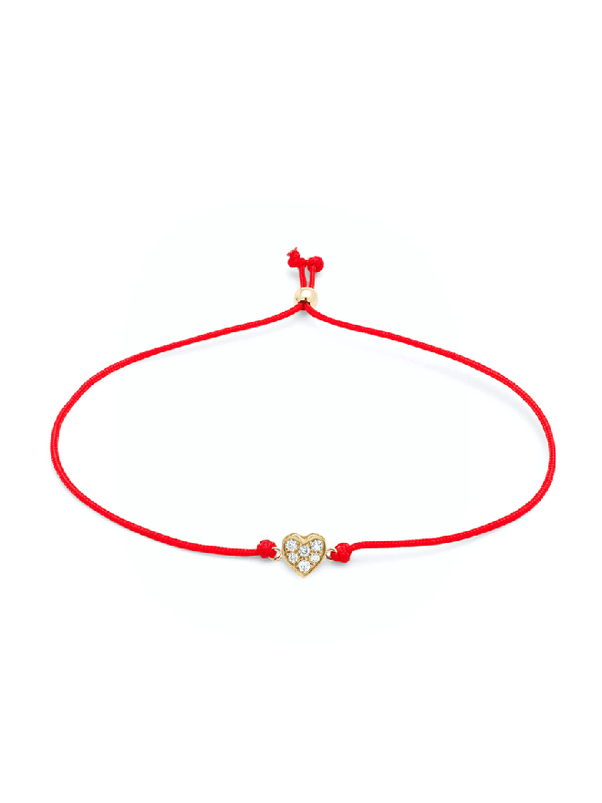 Adjustable Cord Bracelet - Diamond Heart