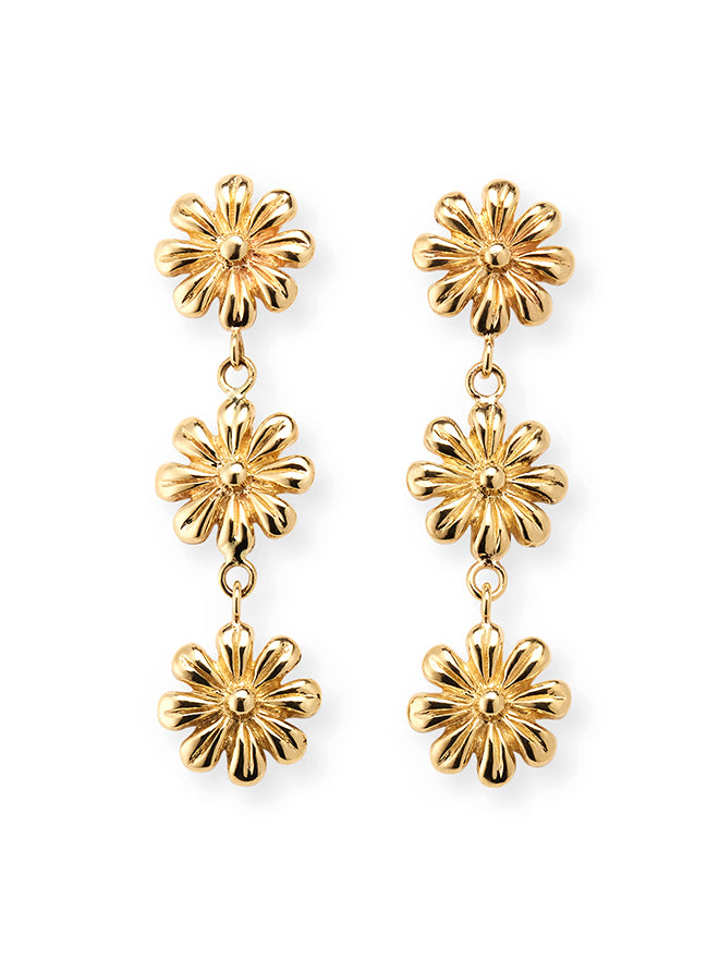 Triple Daisy Earrings