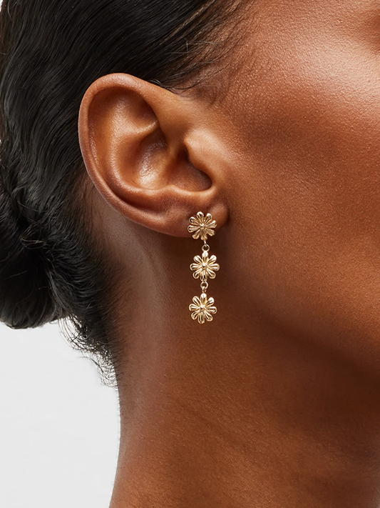 Triple Daisy Earrings