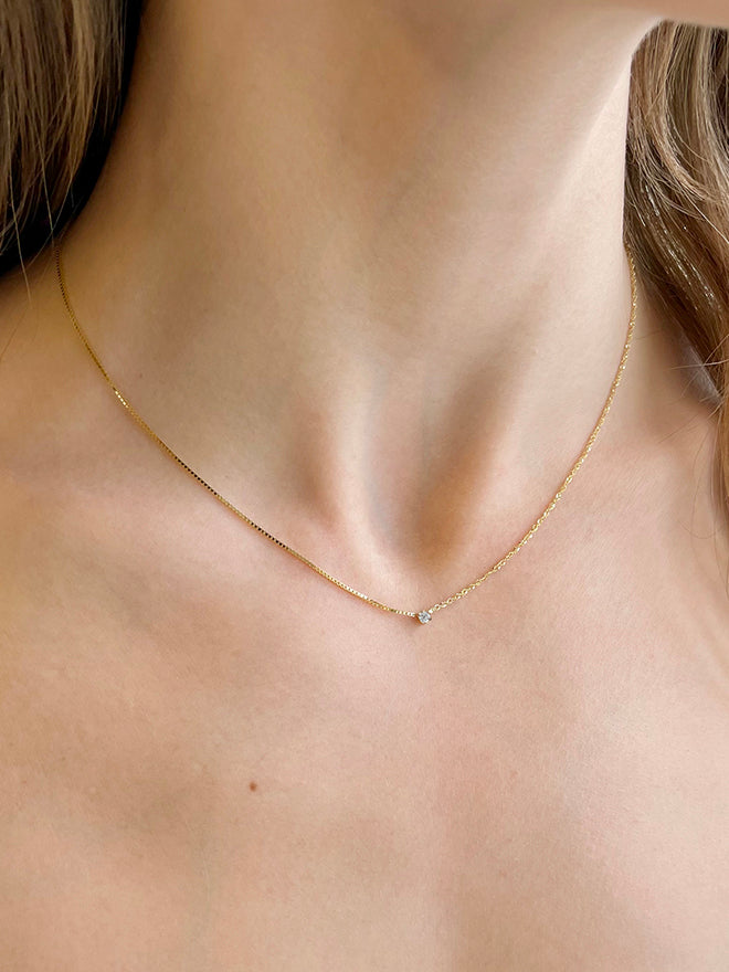 Baby Diamond Contrast Chain Necklace