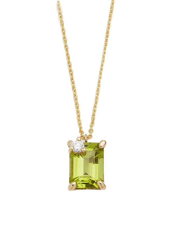 Emerald-Cut Gemstone Pendant Necklace