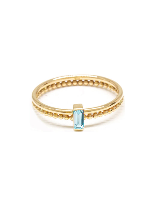 Baguette Gemstone Duo Band Ring