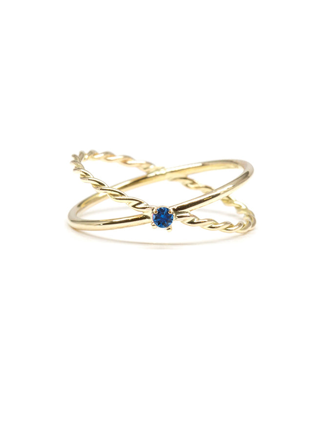 Crisscross Gem Ring