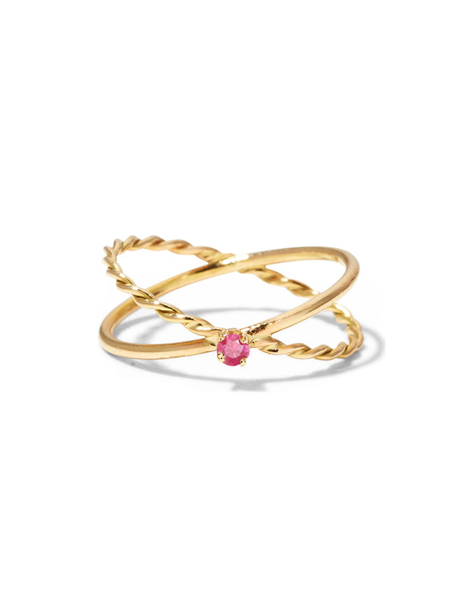 Crisscross Gem Ring