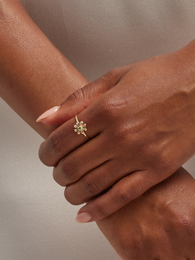 Gold Daisy Gem Ring