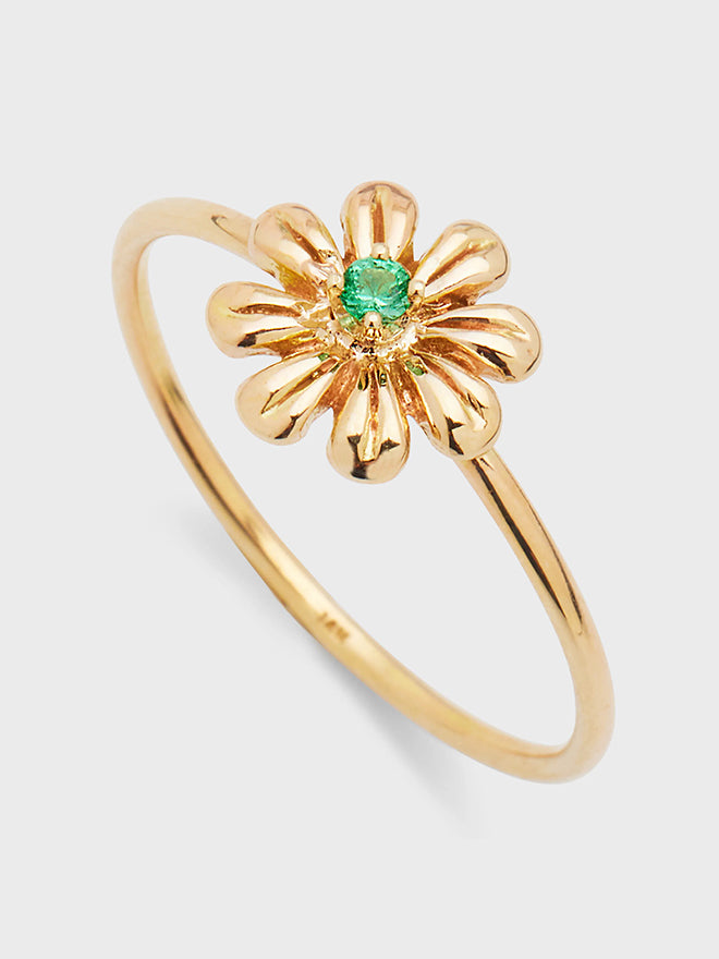 Gold Daisy Gem Ring