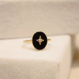 Onyx Diamond Star Ring