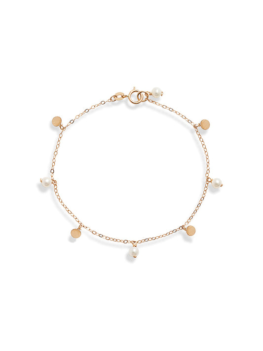 Pearl Gold Confetti Dangle Bracelet