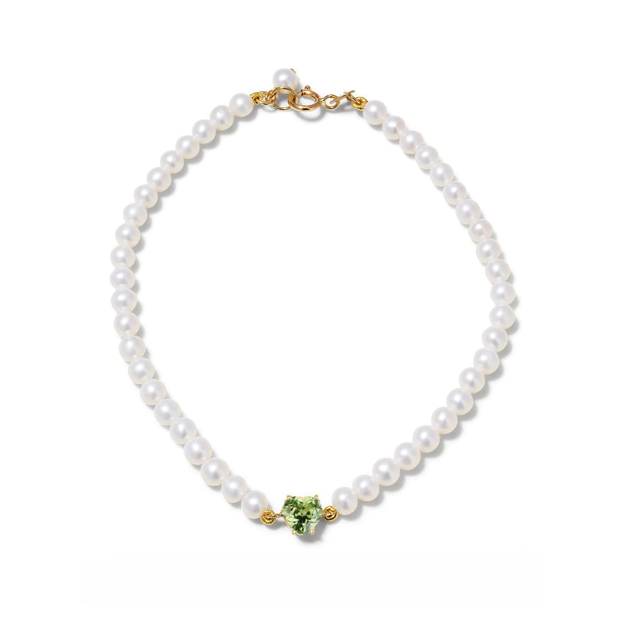 Gem Heart Pearl Bracelet