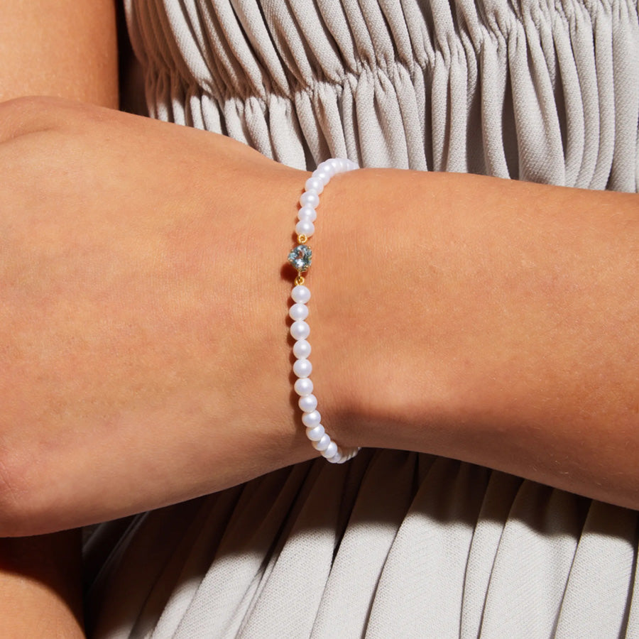 Gem Heart Pearl Bracelet