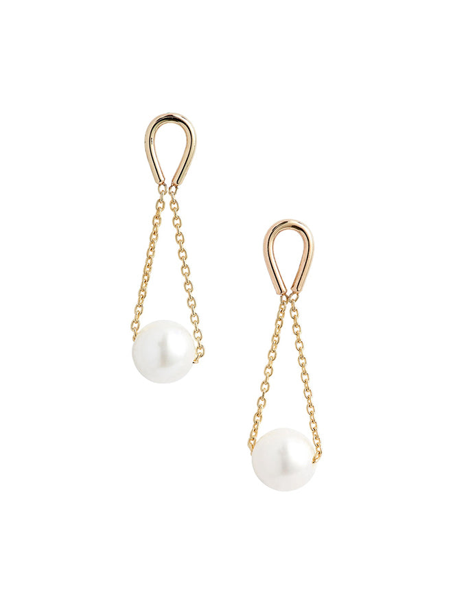 Petite Hourglass Pearl Earrings