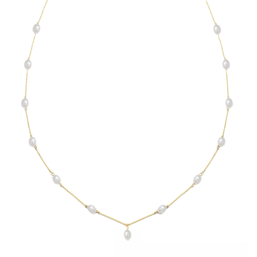 Petite Oval Pearl Choker Necklace