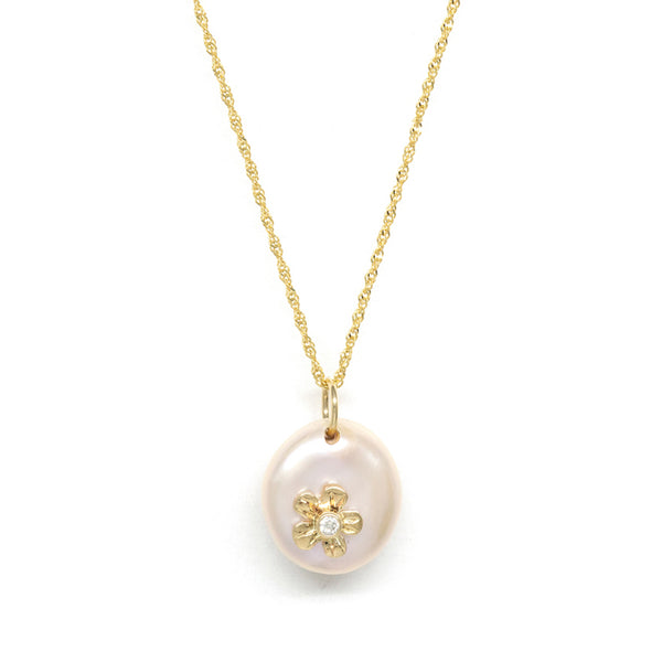 Petal Pearl Blossom Diamond Necklace