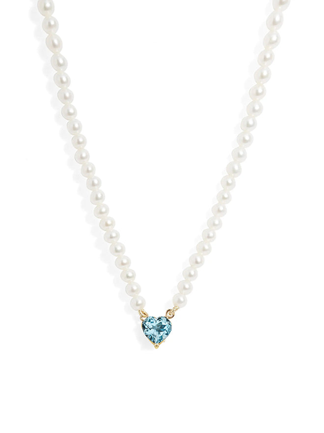 Gem Heart Pearl Necklace