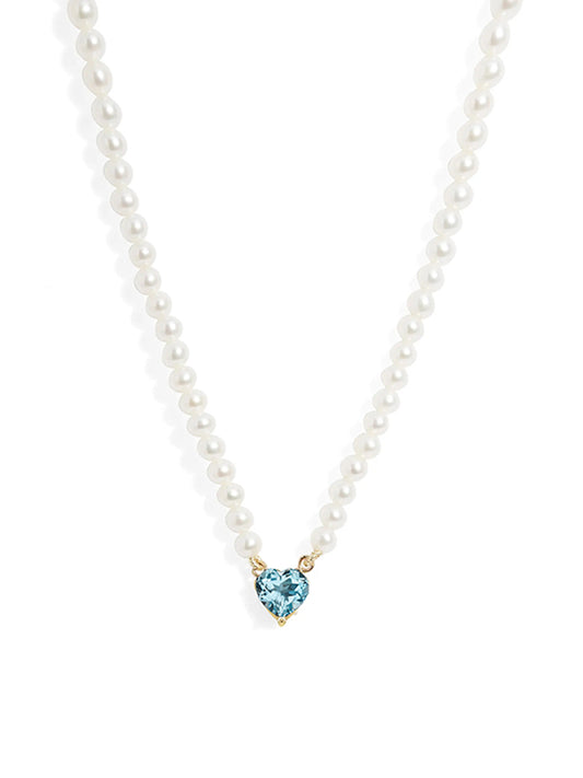 Gem Heart Pearl Necklace