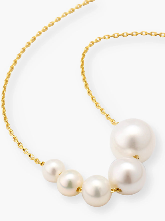 Five Gradual Pearl Necklace