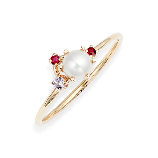 Pearl Gemstone Cluster Ring