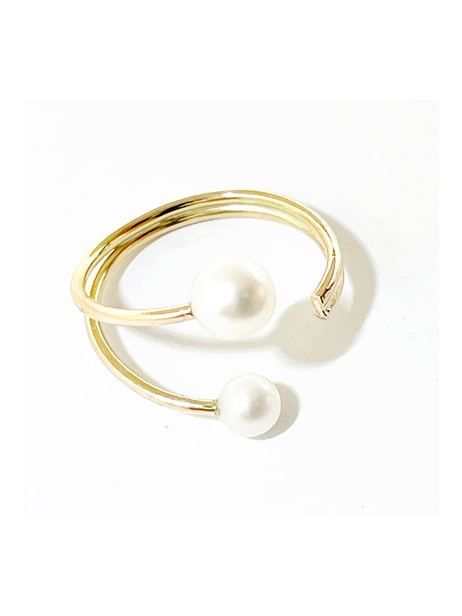 Duo Open Pearl Ring