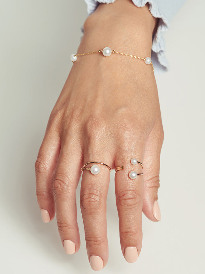 Duo Open Pearl Ring