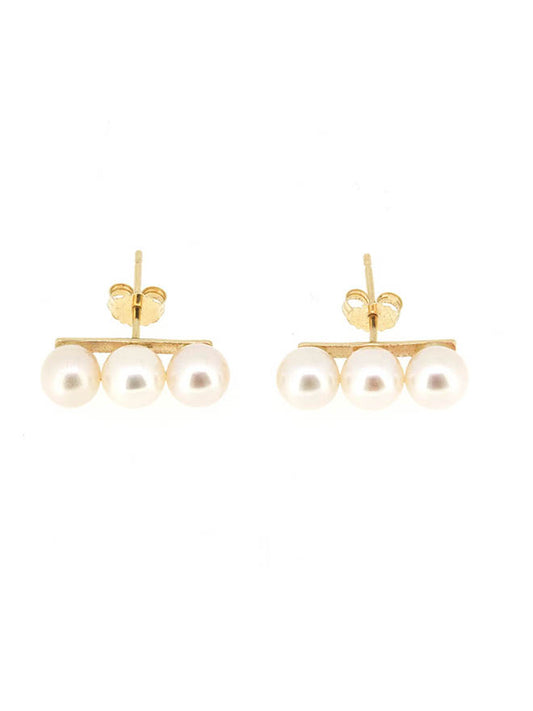 Triple Pearl Earrings