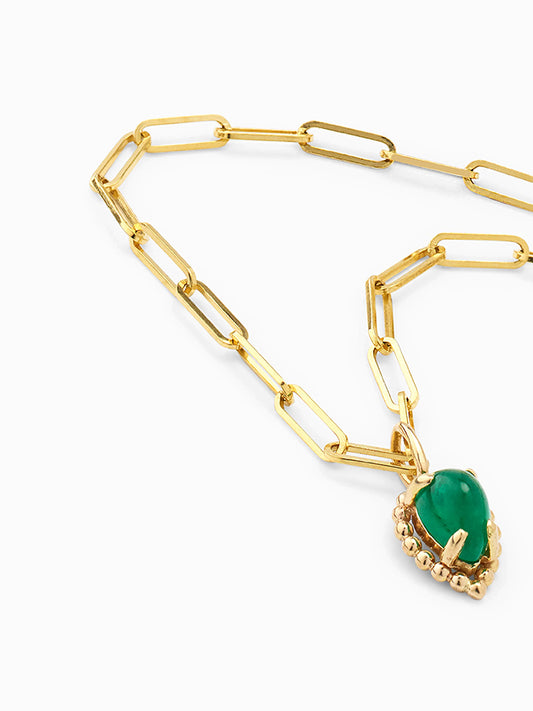 Emerald Drop Link Necklace