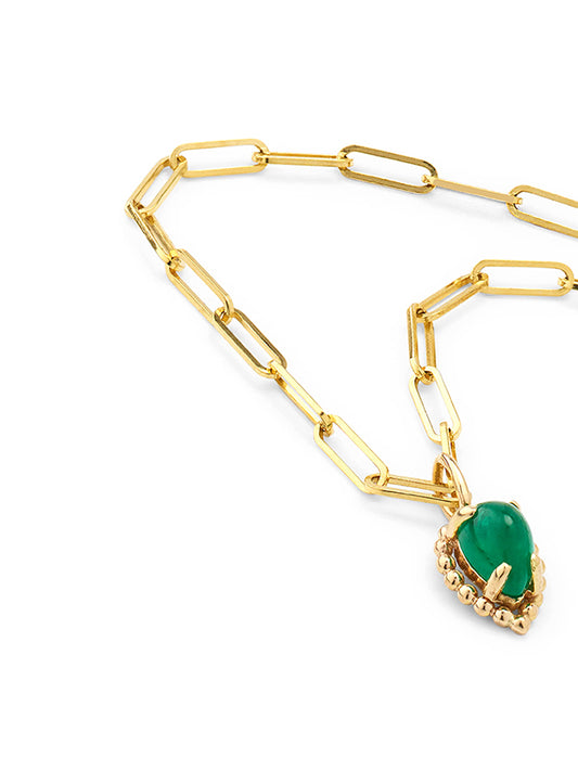 Emerald Drop Link Necklace