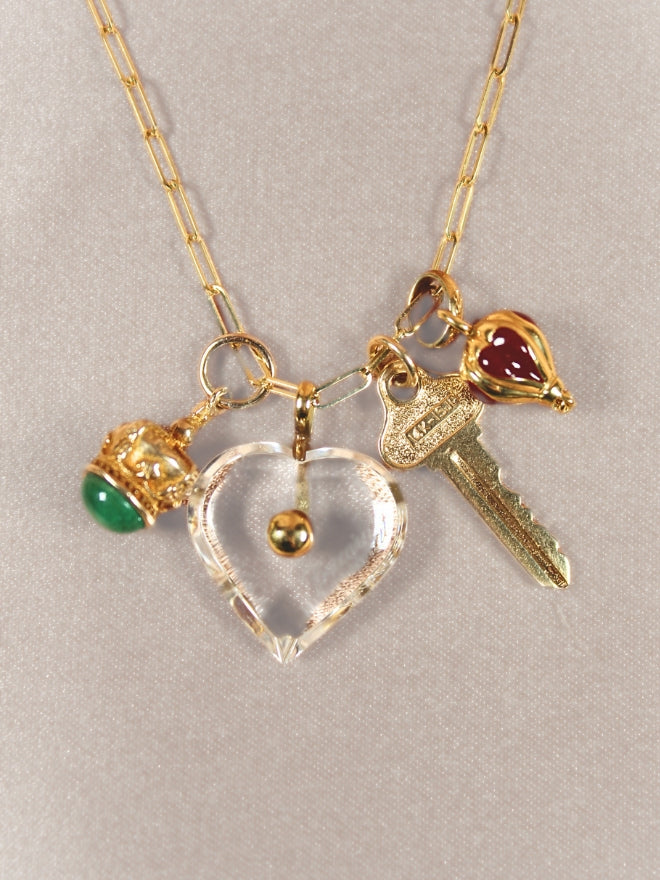 Baccarat 18k glass heart charm