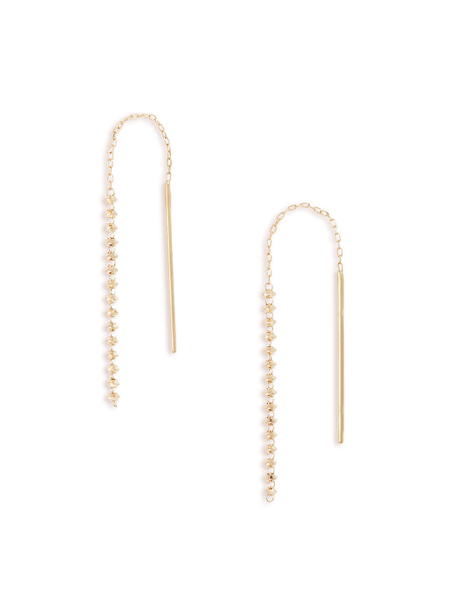 18K Short Shimmer Threader Earrings