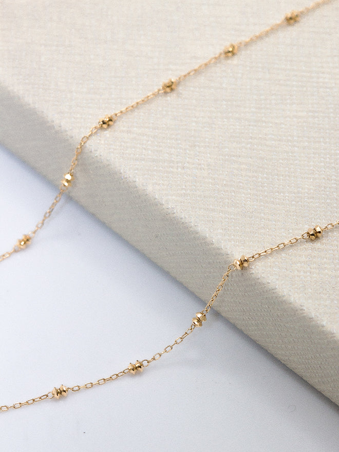 18K Duo Bead Station Necklace