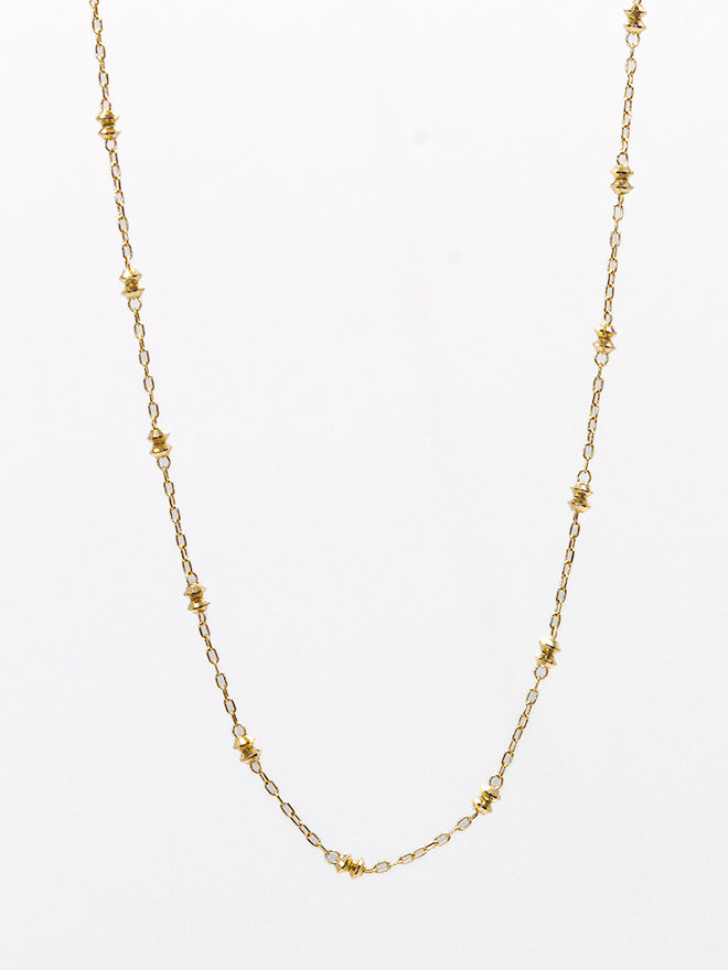 18K Duo Bead Station Necklace