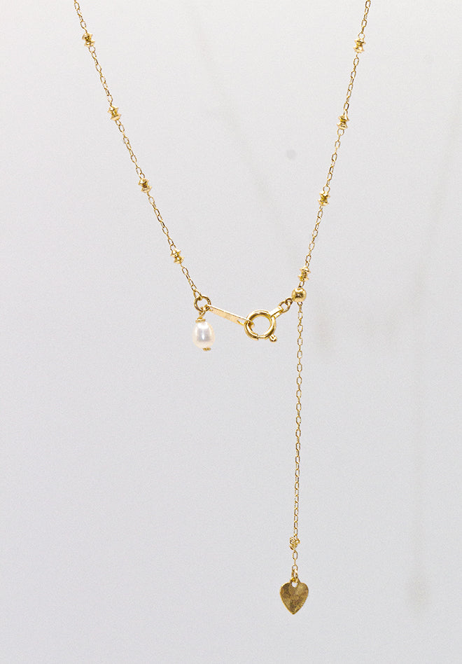 18K Duo Bead Station Necklace