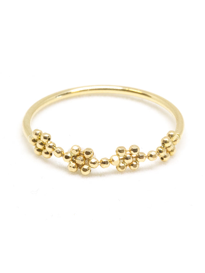 18K Flower Bead Ring