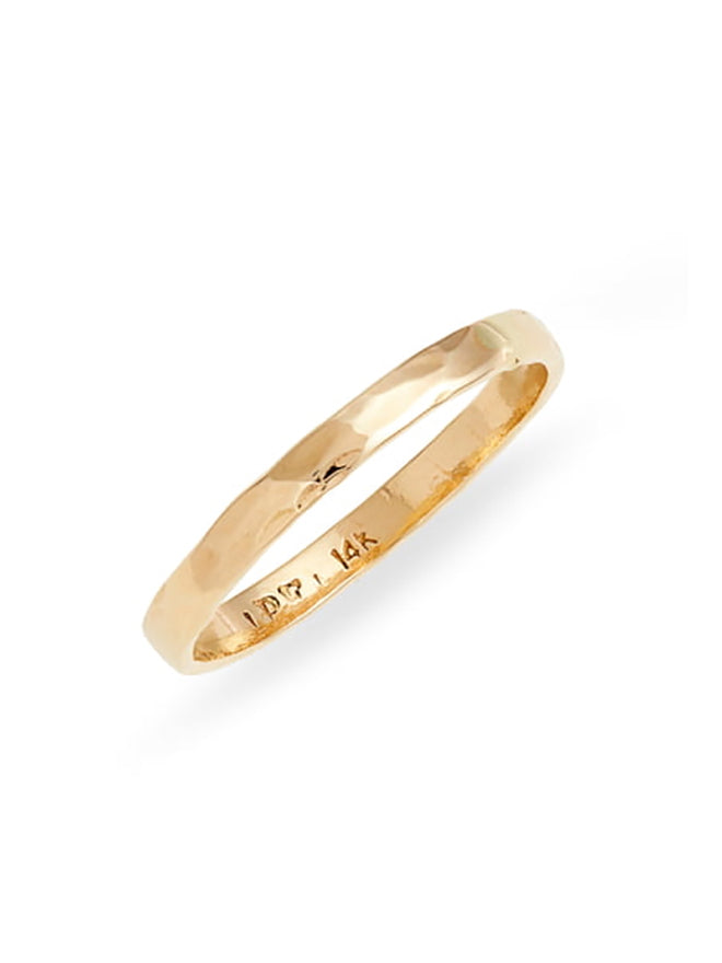 2mm Hammered Gold Ring