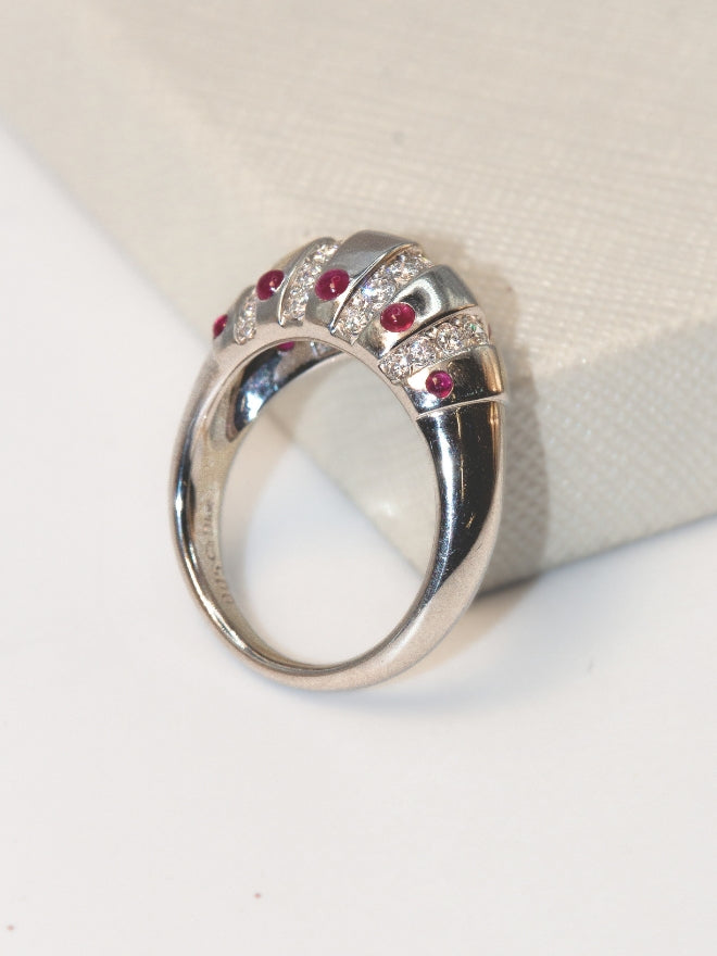 Christian Dior Platinum Ruby Diamond Ring