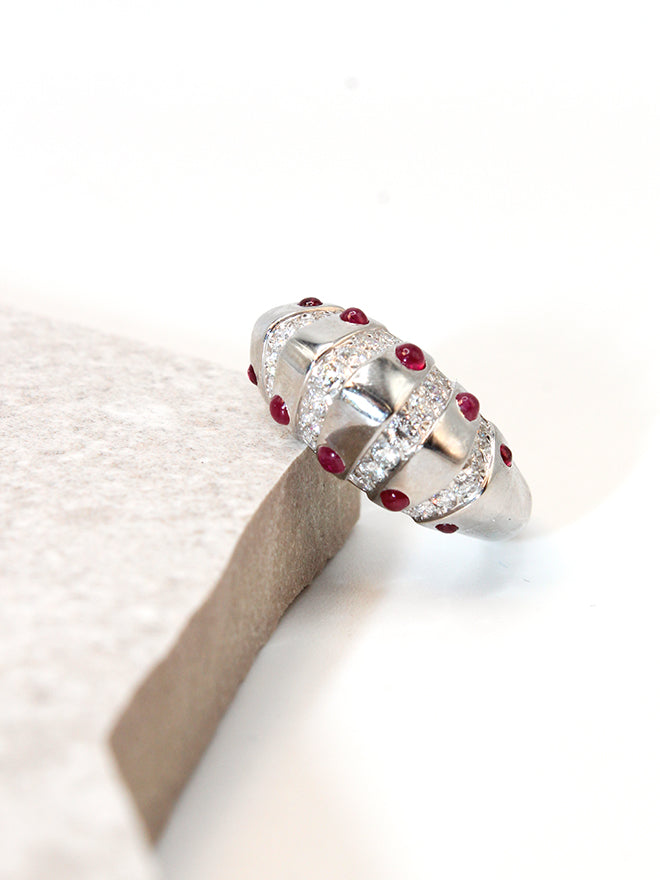 Christian Dior Platinum Ruby Diamond Ring