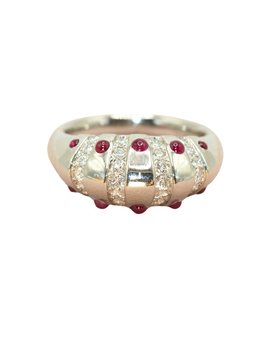 Christian Dior Platinum Ruby Diamond Ring