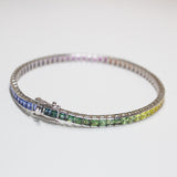 Rainbow Sapphire Tennis Bracelet