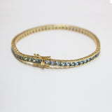 Teal Sapphire Tennis Bracelet