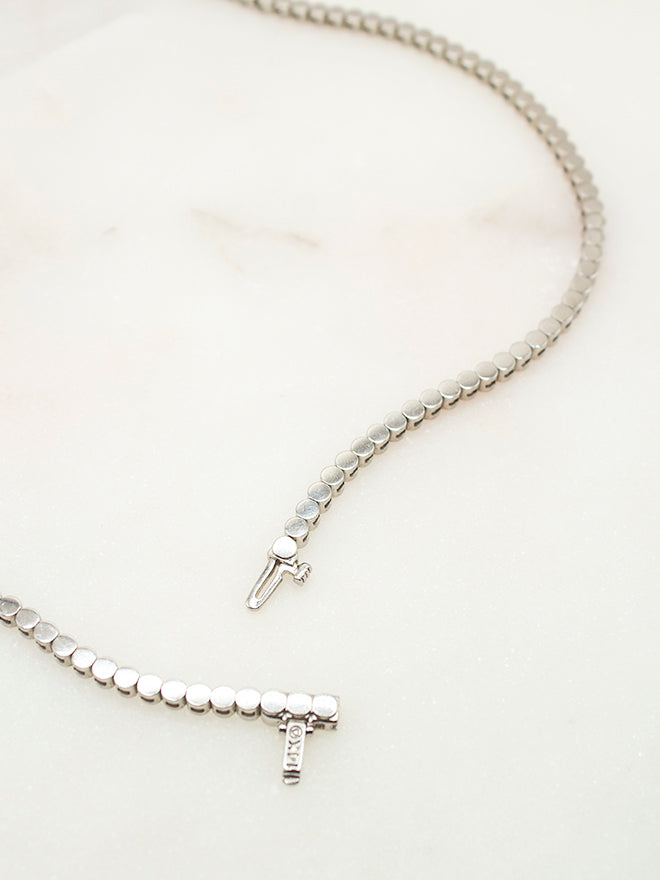 Graduated Lab Diamond Half Tennis Necklace