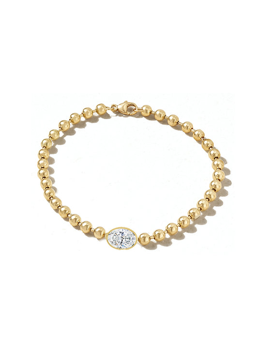 Oval Lab Diamond Ball Chain Bracelet