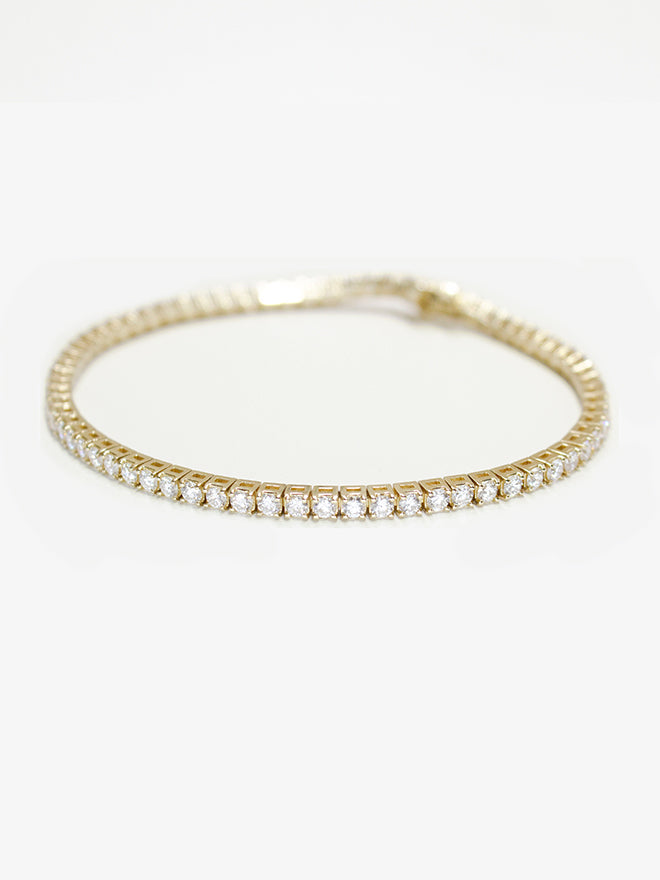 Lab Diamond Tennis Bracelet Yellow Gold