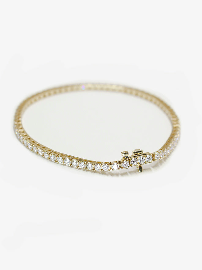 Lab Diamond Tennis Bracelet Yellow Gold