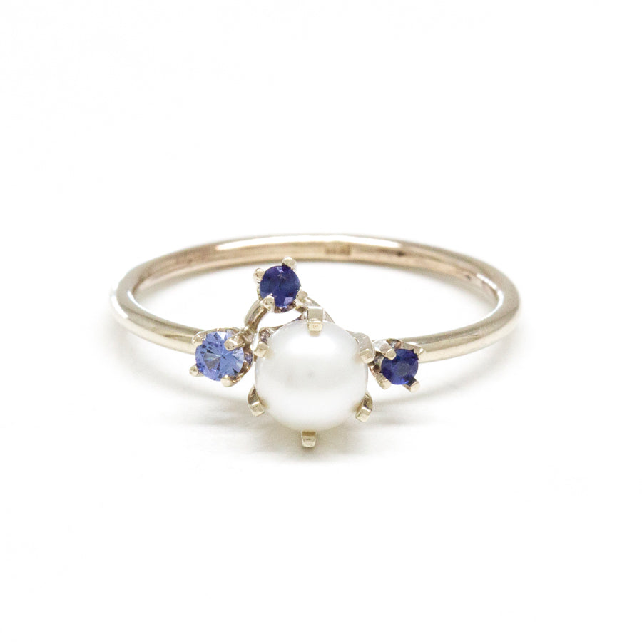 Pearl Gemstone Cluster Ring