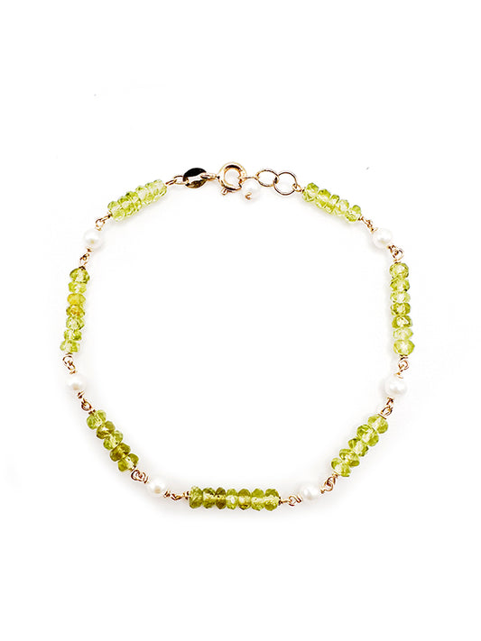 Peridot Pearl Bracelet