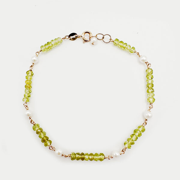 Peridot Pearl Bracelet