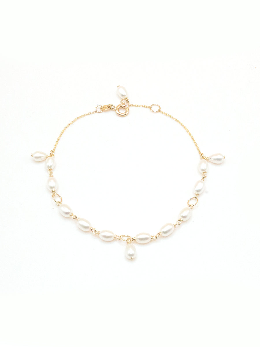 Keshi Pearl Link Bracelet