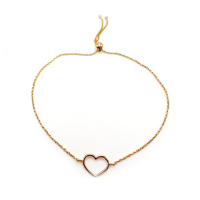 Petite Heart Adjustable Chain Bracelet