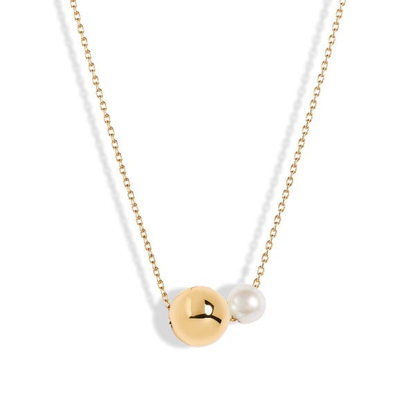 Gold Ball Pearl Necklace