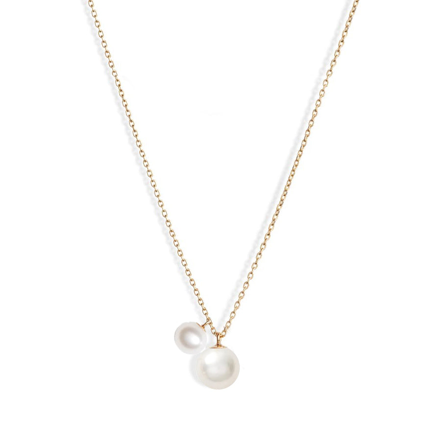 Double Pearl Pendant Necklace