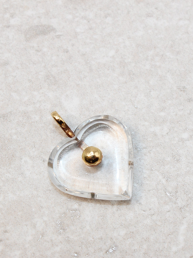 Baccarat 18k glass heart charm